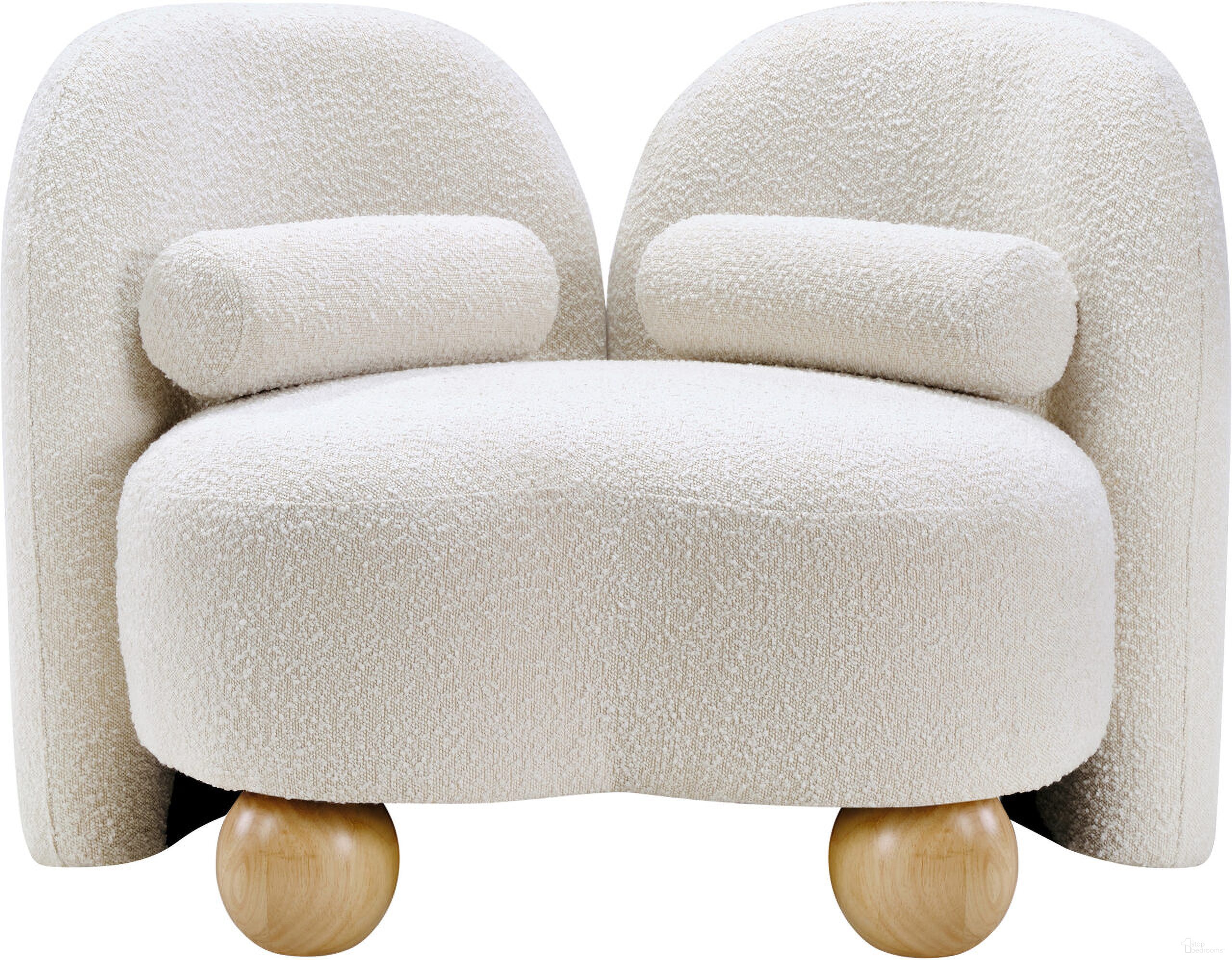 The appearance of Daphne Boucle Fabric Chair In Natural and Cream and Black designed by Meridian in the modern / contemporary interior design. This natural/cream/black piece of furniture was selected by 1StopBedrooms from Daphne Collection to add a touch of cosiness and style into your home. Sku: 44003Cream-C. Material: Boucle.