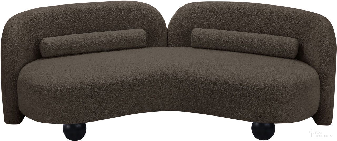 The appearance of Daphne Boucle Fabric Sofa In Natural Brown and Black designed by Meridian in the modern / contemporary interior design. This natural brown and black piece of furniture was selected by 1StopBedrooms from Daphne Collection to add a touch of cosiness and style into your home. Sku: 44003Brown-S. Material: Boucle.