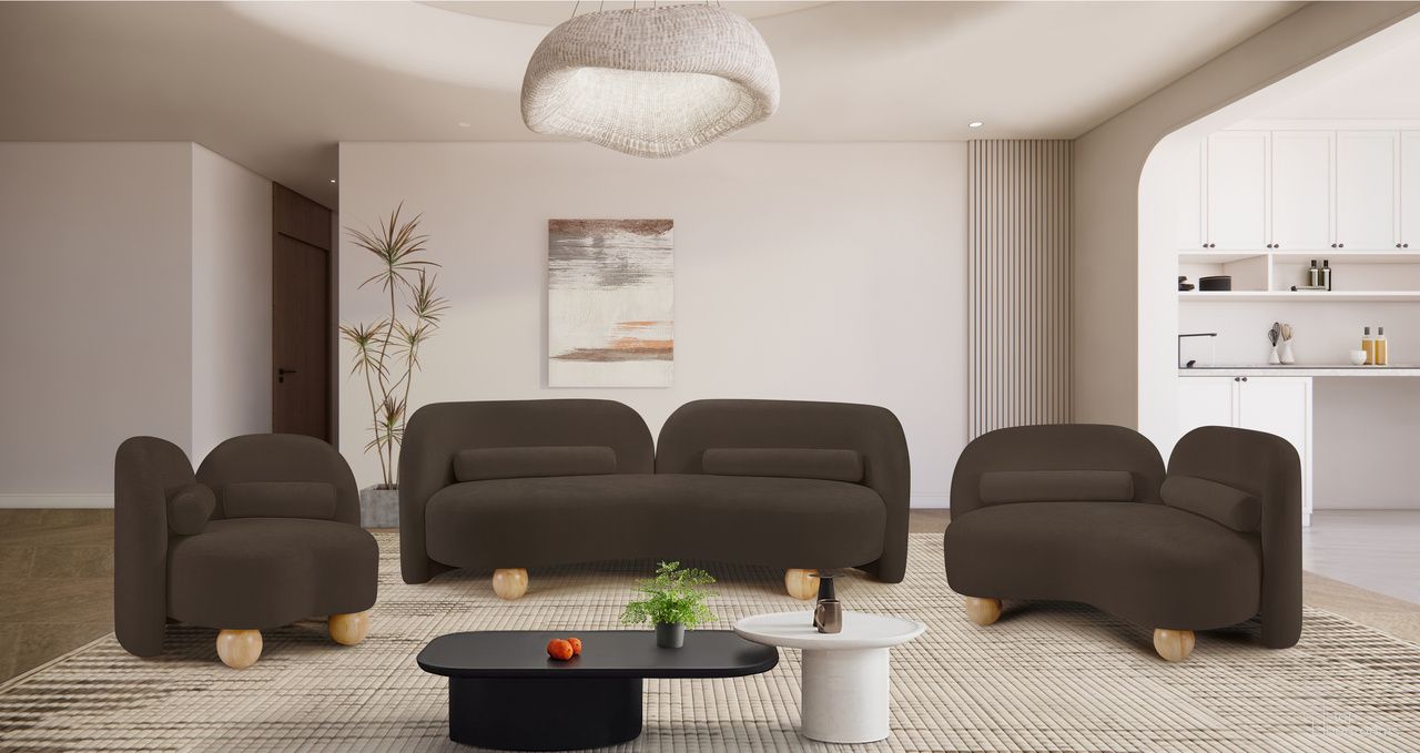 The appearance of Daphne Chenille Fabric Living Room Set In Natural Brown and Black designed by Meridian in the modern / contemporary interior design. This natural brown and black piece of furniture was selected by 1StopBedrooms from Daphne Collection to add a touch of cosiness and style into your home. Sku: 44001Brown-S;44001Brown-L. Material: Chenille.