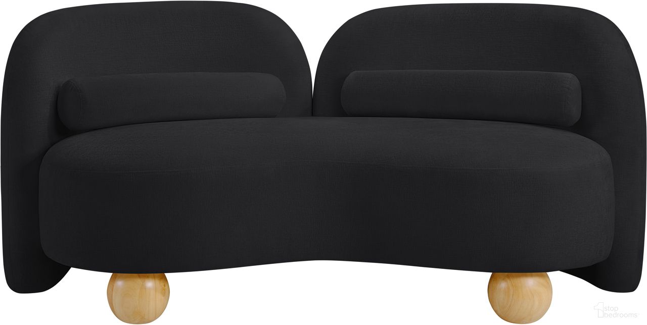 The appearance of Daphne Chenille Fabric Loveseat In Black and Natural designed by Meridian in the modern / contemporary interior design. This black and natural piece of furniture was selected by 1StopBedrooms from Daphne Collection to add a touch of cosiness and style into your home. Sku: 44001Black-L. Material: Chenille.