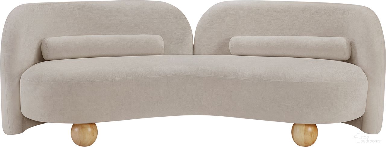 Daphne Chenille Fabric Sofa In Natural and Beige