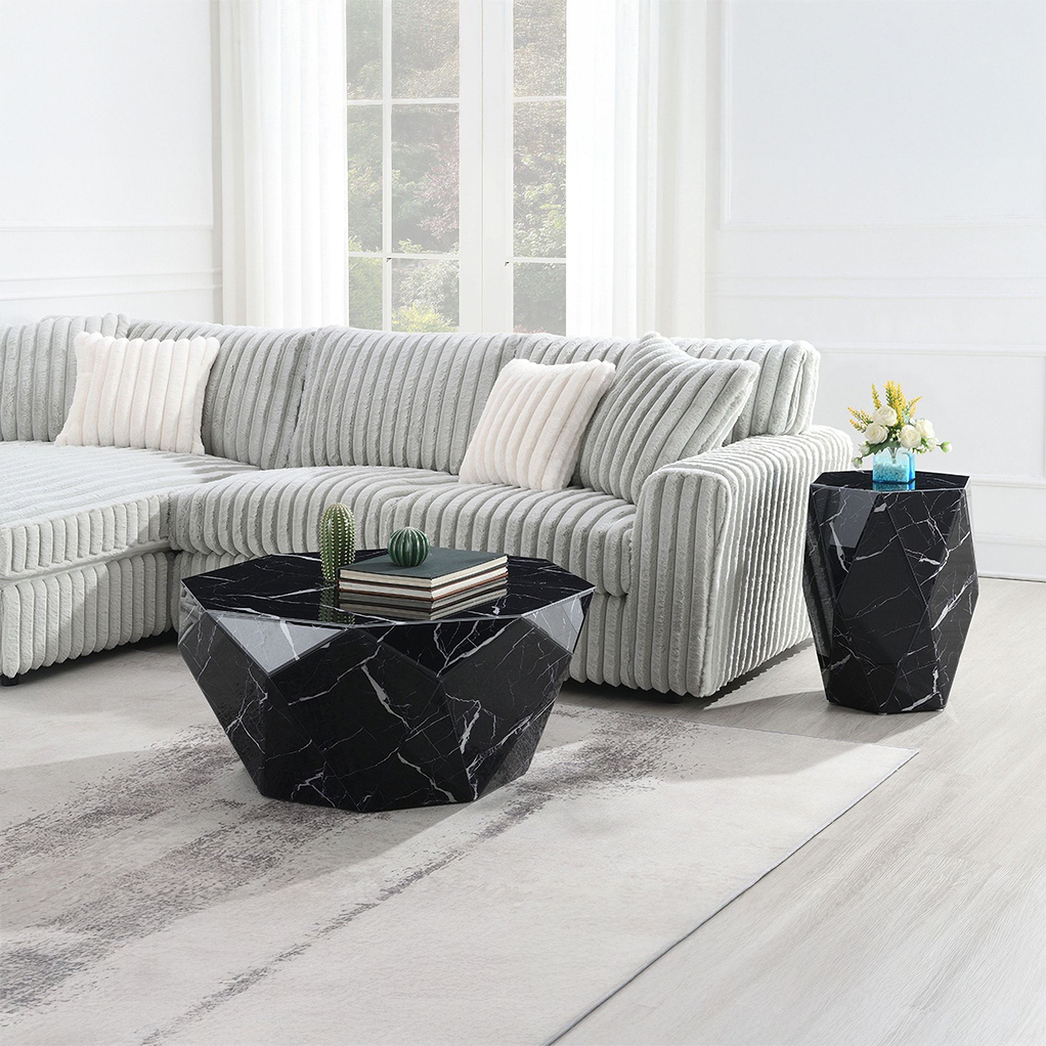 The appearance of Dara Occasional Table Set In Black designed by ACME in the modern / contemporary interior design. This black piece of furniture  was selected by 1StopBedrooms from Dara Collection to add a touch of cosiness and style into your home. Sku: LV03625;LV03626. Material: Glass.