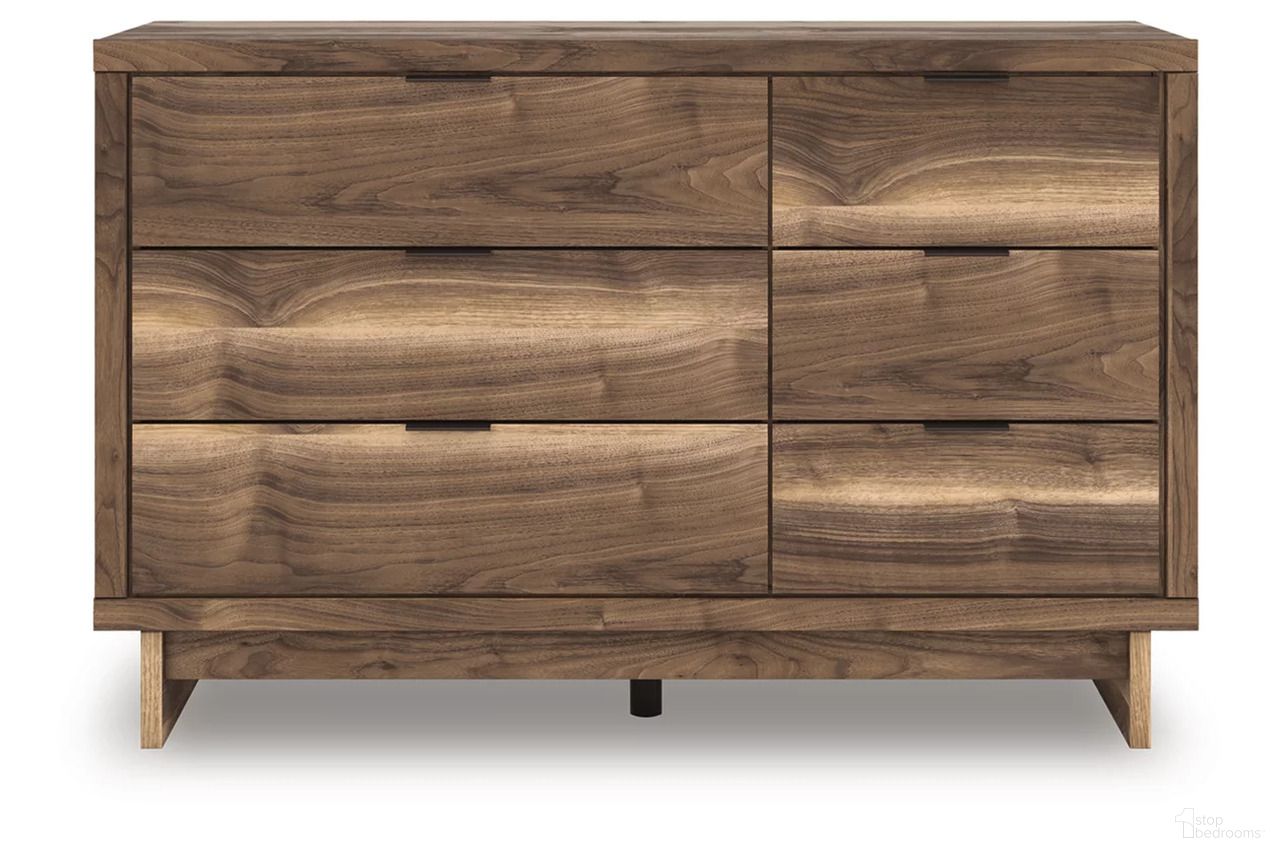 The appearance of Darcalli Dresser In Brown designed by Signature Design by Ashley in the transitional interior design. This brown piece of furniture was selected by 1StopBedrooms from Darcalli Collection to add a touch of cosiness and style into your home. Sku: NCB3367-221. Material: Wood.