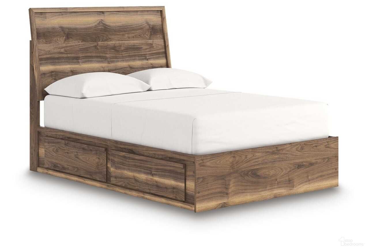 Darcalli Full Panel Bed with Storage In Brown