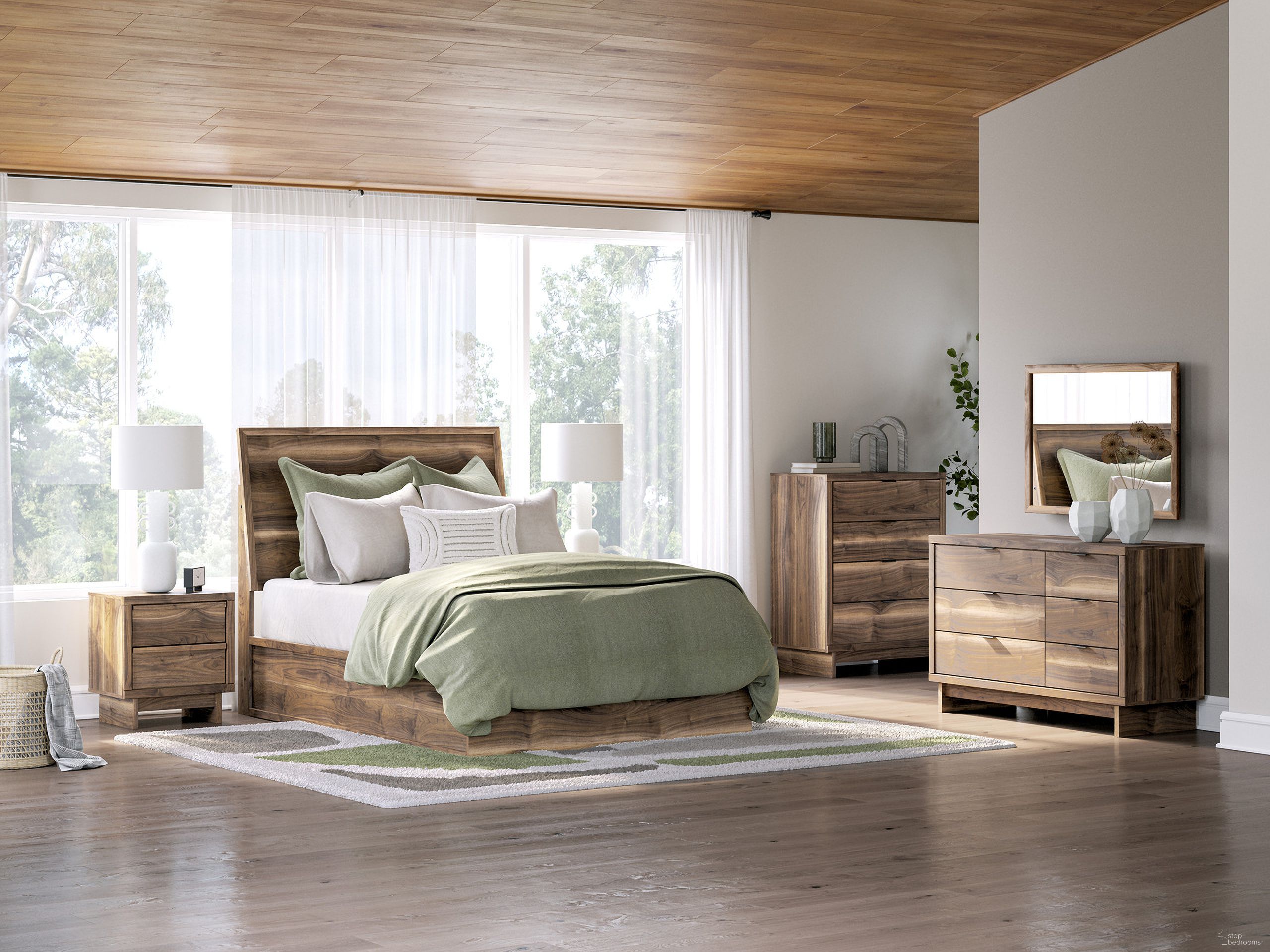 The appearance of Darcalli Panel Bedroom Set In Brown designed by Signature Design by Ashley in the transitional interior design. This brown piece of furniture  was selected by 1StopBedrooms from Darcalli Collection to add a touch of cosiness and style into your home. Sku: B100-13;NCB3367-54;NCB3367-57;NCB3367-95;NCB3367-92. Bed Size: King. Material: Engineered Wood.