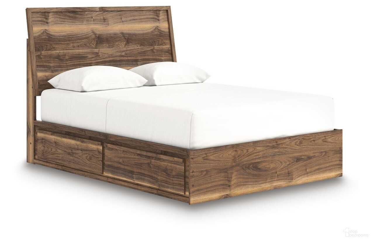 Darcalli Queen Panel Bed with Storage In Brown