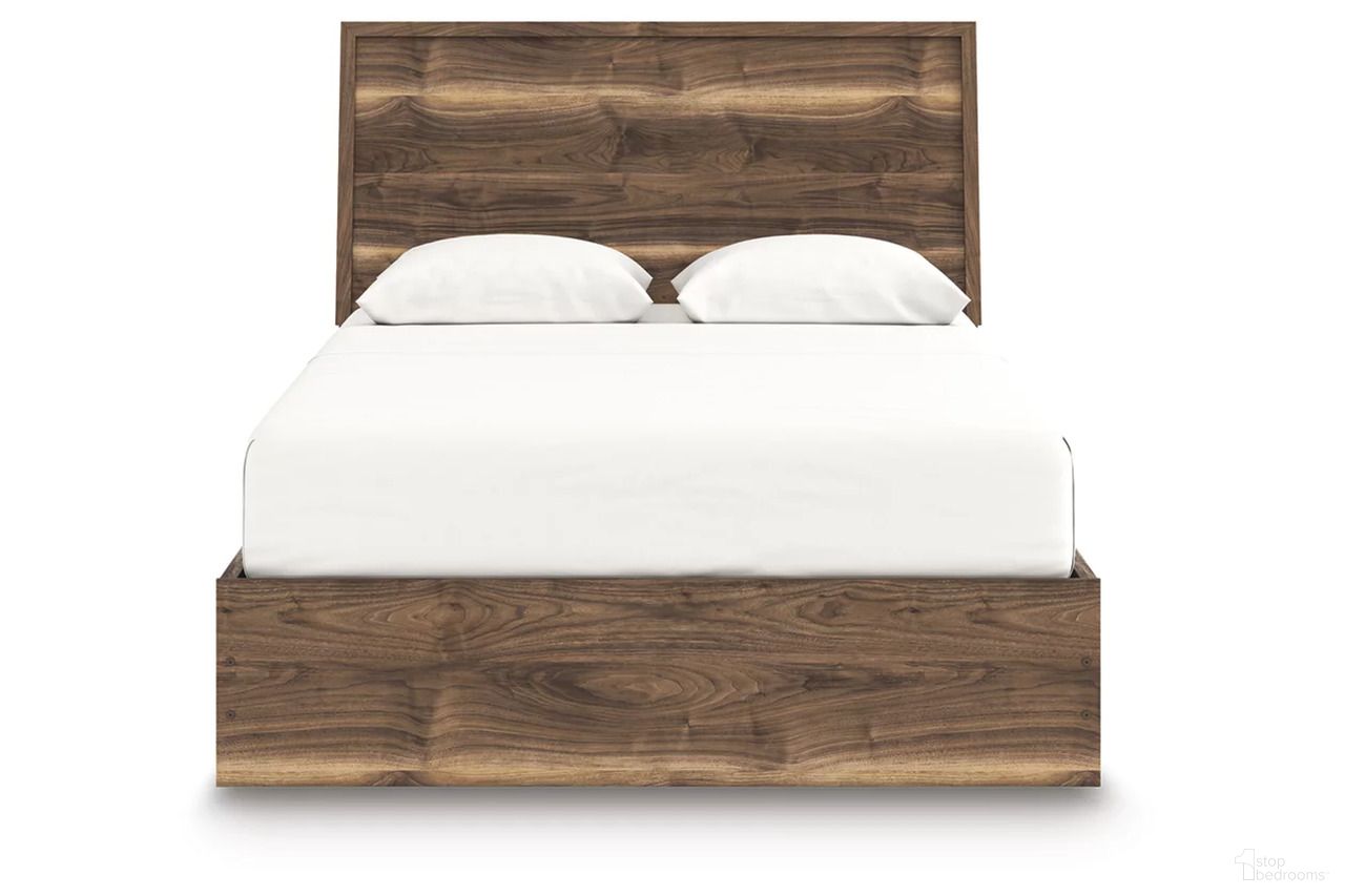 The appearance of Darcalli Queen Panel Bed with Storage In Brown designed by Signature Design by Ashley in the transitional interior design. This brown piece of furniture  was selected by 1StopBedrooms from Darcalli Collection to add a touch of cosiness and style into your home. Sku: B100-13;NCB3367-54;NCB3367-57;NCB3367-60;NCB3367-60. Bed Type: Panel Bed. Bed Size: Queen. Material: Engineered Wood.