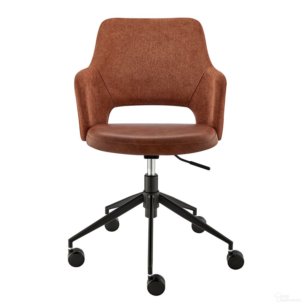 The appearance of Darcie Office Chair In Brown and Orange designed by Euro Style in the modern / contemporary interior design. This brown and orange piece of furniture was selected by 1StopBedrooms from Darcie Collection to add a touch of cosiness and style into your home. Sku: 30394-DKBRN. Material: Fabric.