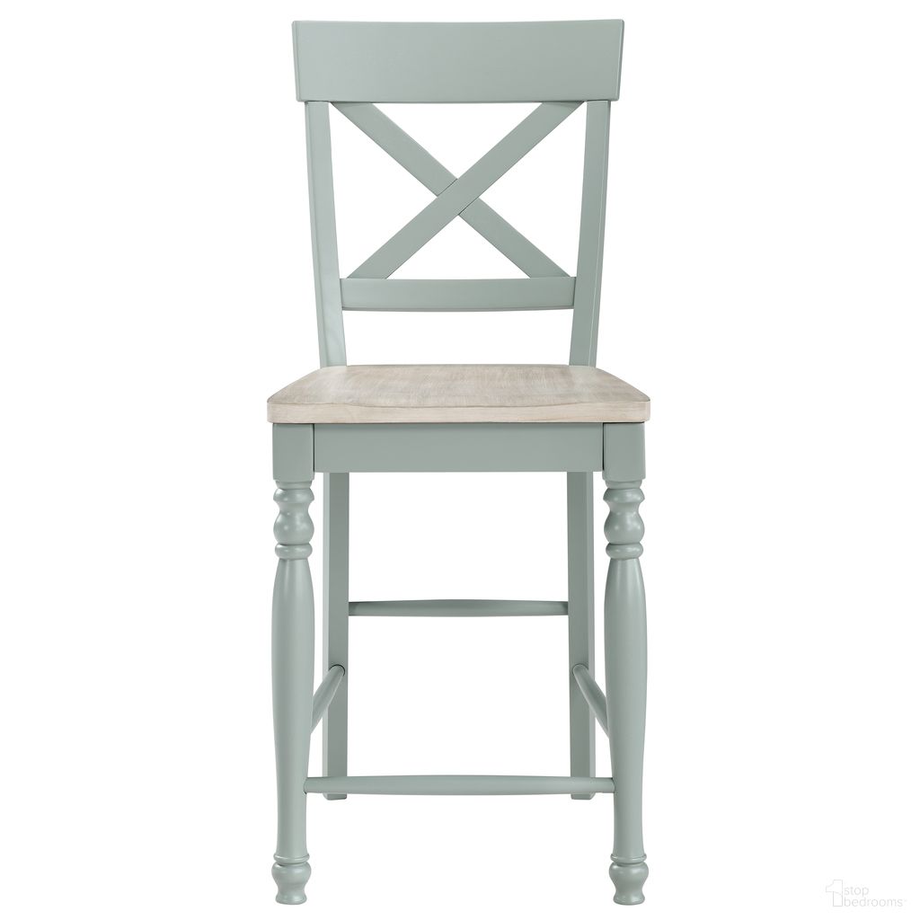 The appearance of Darcy Counter Chair Set of 2 In Green designed by Steve Silver in the transitional interior design. This green piece of furniture  was selected by 1StopBedrooms from Darcy Collection to add a touch of cosiness and style into your home. Sku: DAR500ECC. Material: Plywood.