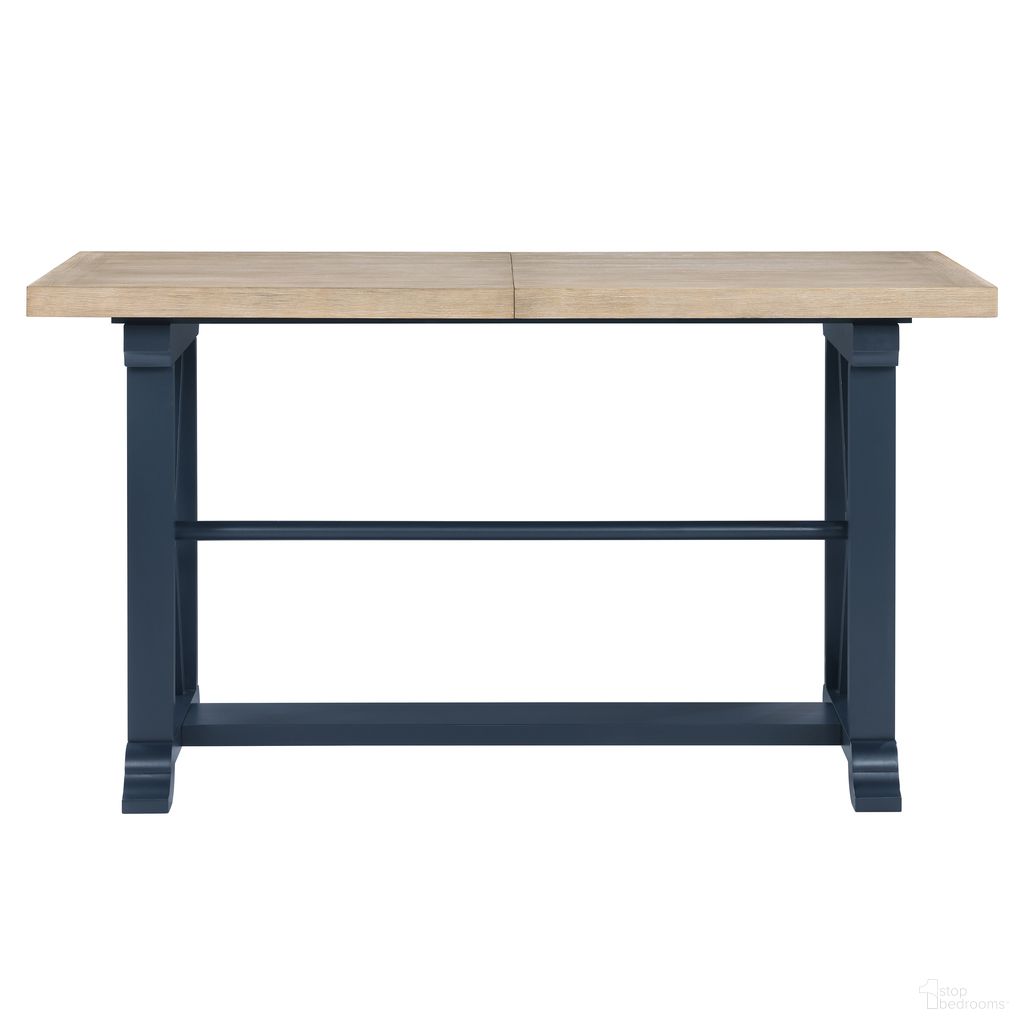 The appearance of Darcy Counter Table In Blue designed by Steve Silver in the transitional interior design. This blue piece of furniture was selected by 1StopBedrooms from Darcy Collection to add a touch of cosiness and style into your home. Sku: DAR500BPT. Table Base Style: Trestle. Material: MDF. Table Top Shape: Rectangular.