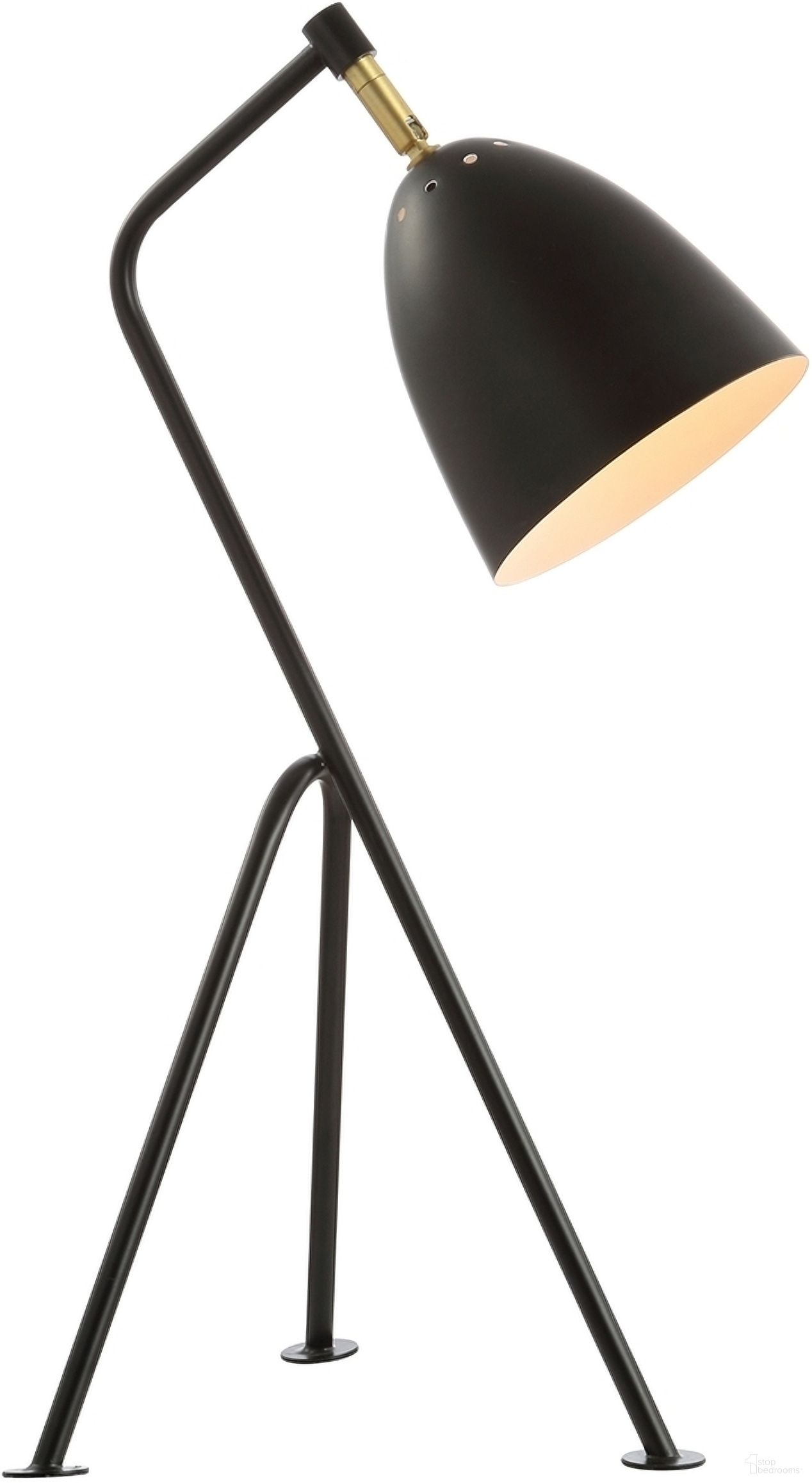 The appearance of Dariel Black and Brass Gold Task Table Lamp designed by Safavieh in the modern / contemporary interior design. This black piece of furniture  was selected by 1StopBedrooms from Safavieh TBL Collection to add a touch of cosiness and style into your home. Sku: TBL4187A. Material: Iron.