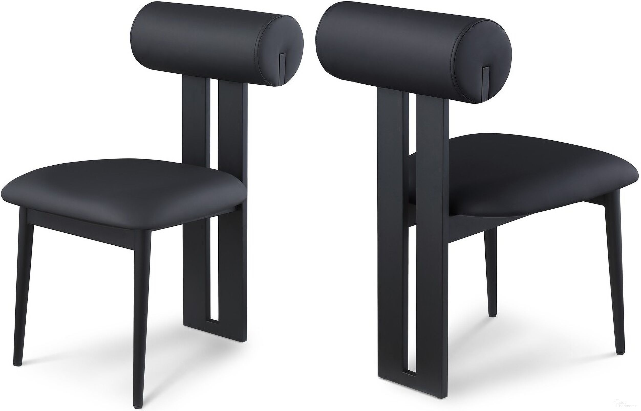 The appearance of Dario Vegan Leather Dining Chair Set of 2 In Black designed by Meridian in the modern / contemporary interior design. This black piece of furniture was selected by 1StopBedrooms from Dario Collection to add a touch of cosiness and style into your home. Sku: 922Black-C. Material: Wood. Chair Type: Side Chair.