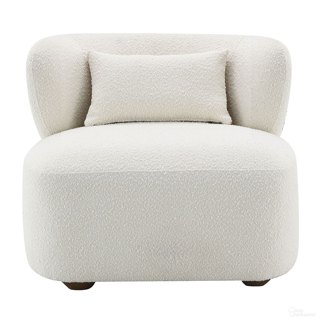 Darius Accent Chair with Pillow In Beige Boucle