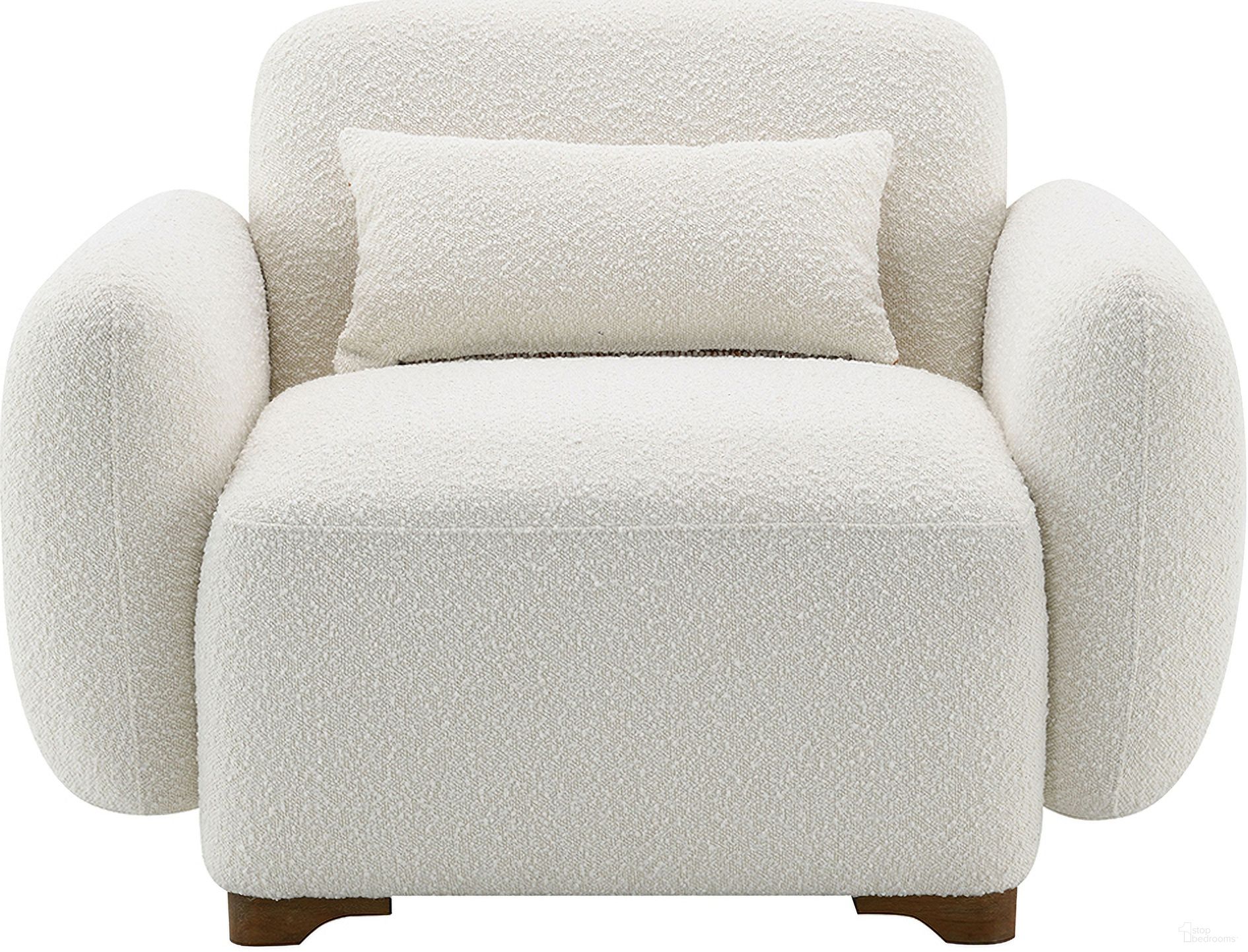 Darius Chair with Pillow In Beige Boucle