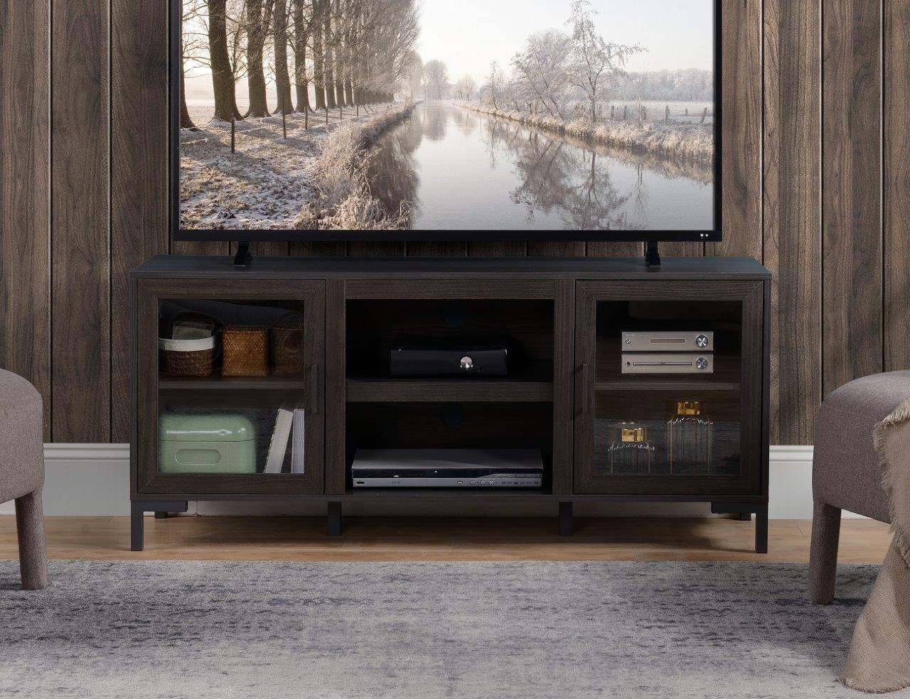 Dark oak deals tv table