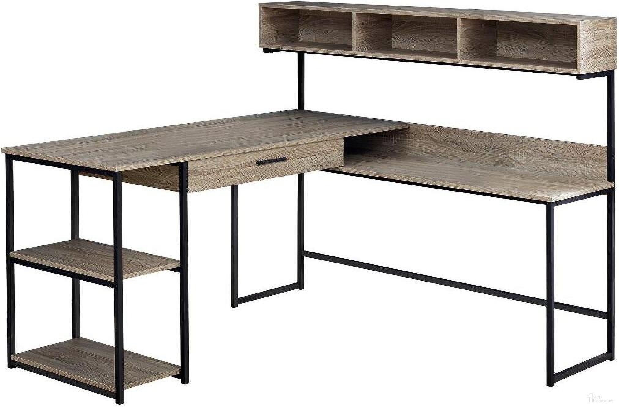 The appearance of Dark Taupe Computer Desk Corner designed by Monarch Specialties in the modern / contemporary interior design. This taupe piece of furniture  was selected by 1StopBedrooms from  to add a touch of cosiness and style into your home. Sku: I 7161. Material: MDF.