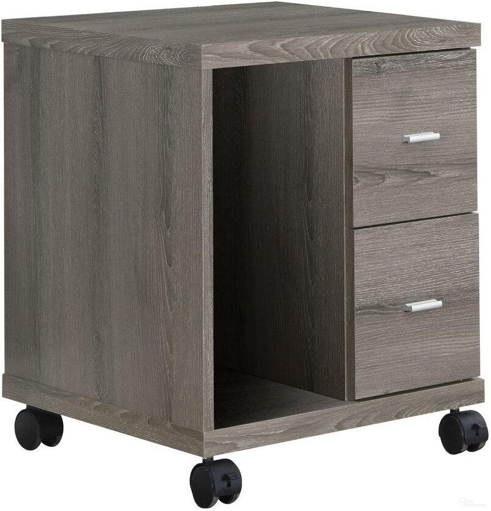 Dark Taupe Office Cabinet In With 2 Drawers On Castors