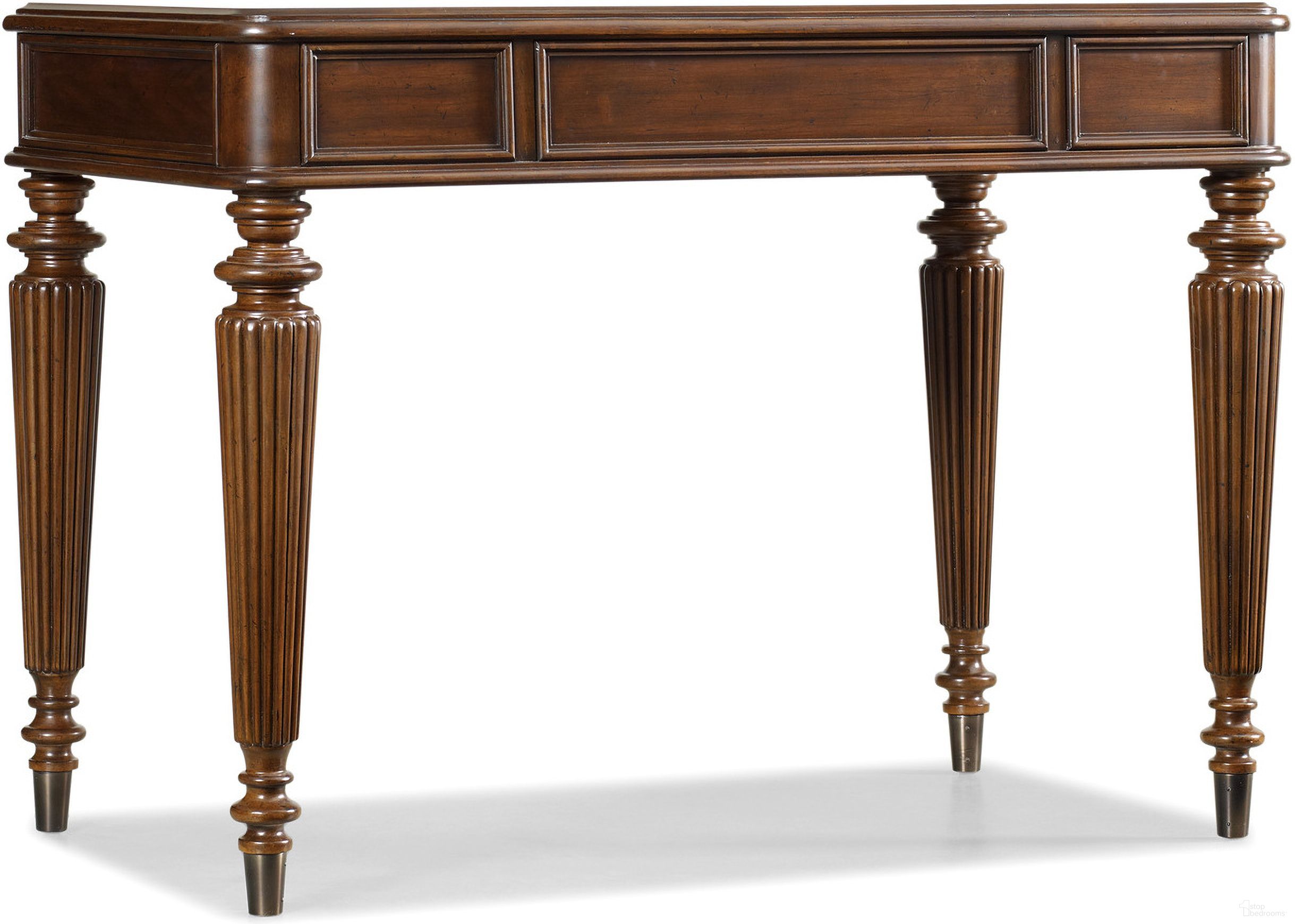 The appearance of 5085-10 Dark Wood 42 Inch 3 Drawer Leg Desk designed by Hooker in the traditional interior design. This dark wood piece of furniture  was selected by 1StopBedrooms from 5085-10 Collection to add a touch of cosiness and style into your home. Sku: 5085-10442. Material: Cherry Veneer.