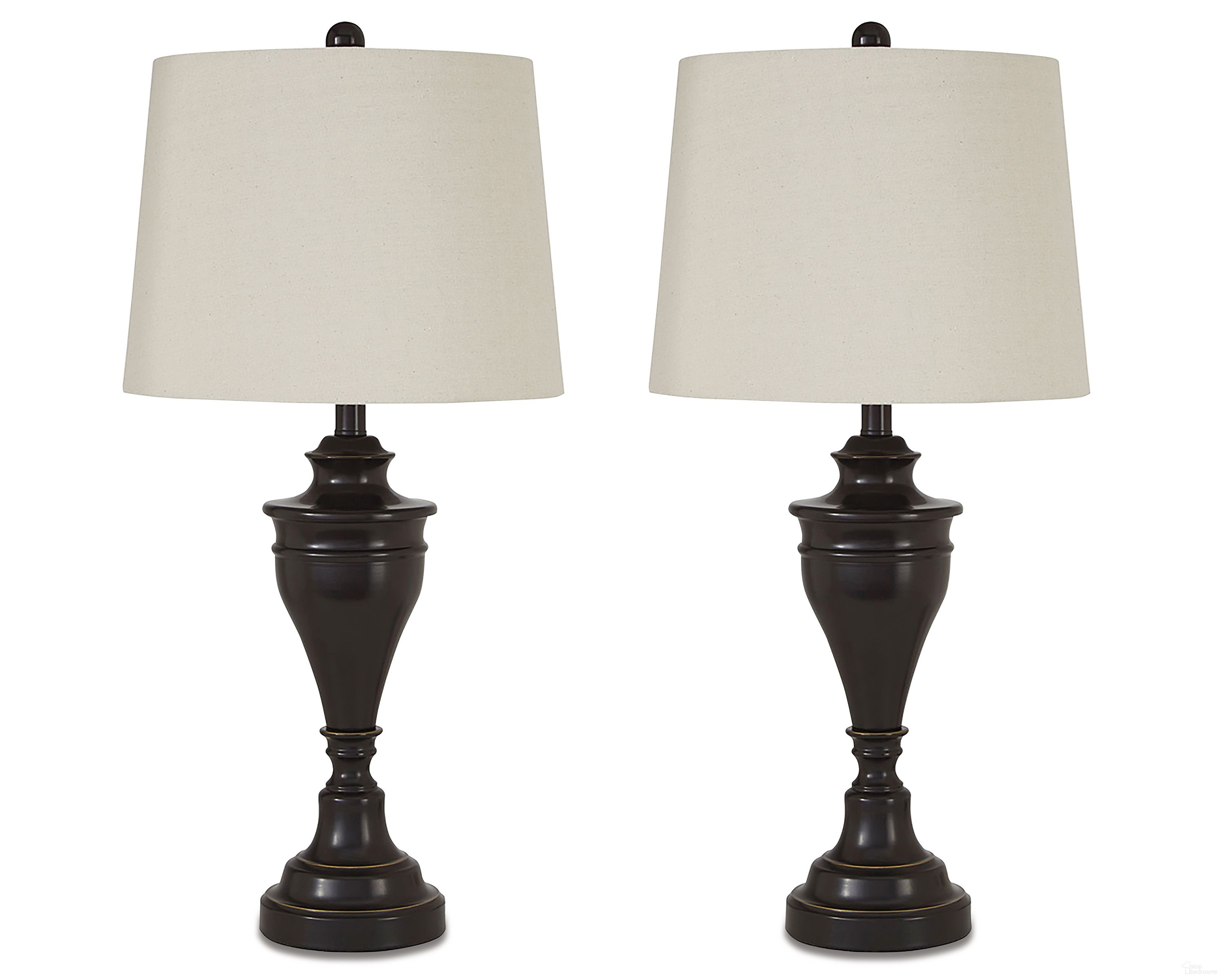 The appearance of Darlita Bronze Metal Table Lamp Set of 2 designed by Signature Design by Ashley in the traditional interior design. This bronze piece of furniture was selected by 1StopBedrooms from Darlita Collection to add a touch of cosiness and style into your home. Sku: L204024. Material: Fabric.