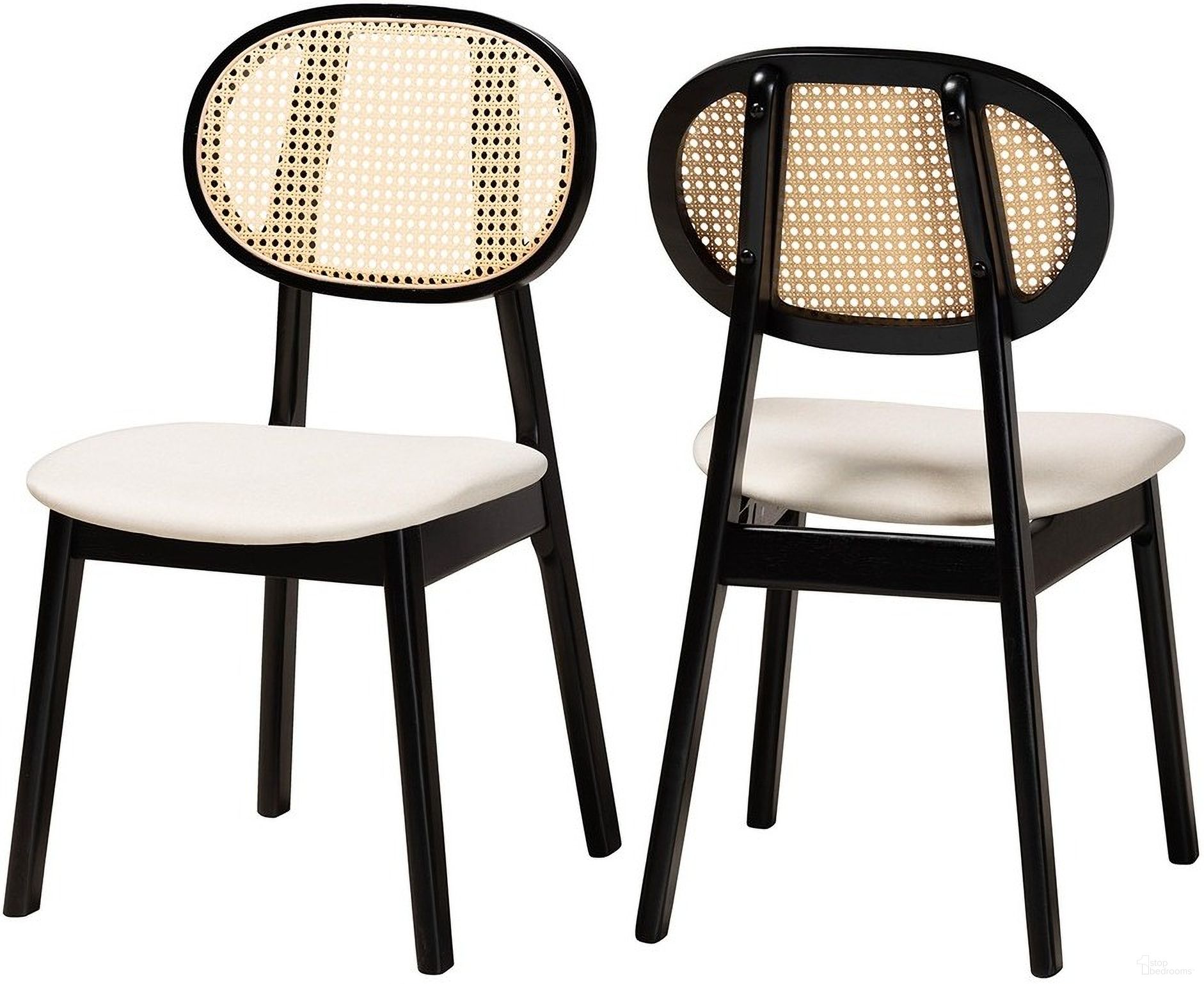 The appearance of Darrion Wood Dining Chair Set of 2 In Cream and Black designed by Baxton Studio in the transitional interior design. This cream and black piece of furniture was selected by 1StopBedrooms from Darrion Collection to add a touch of cosiness and style into your home. Sku: CS004C-Black/Cream-DC-2PK. Material: Rubberwood. Chair Type: Side Chair.