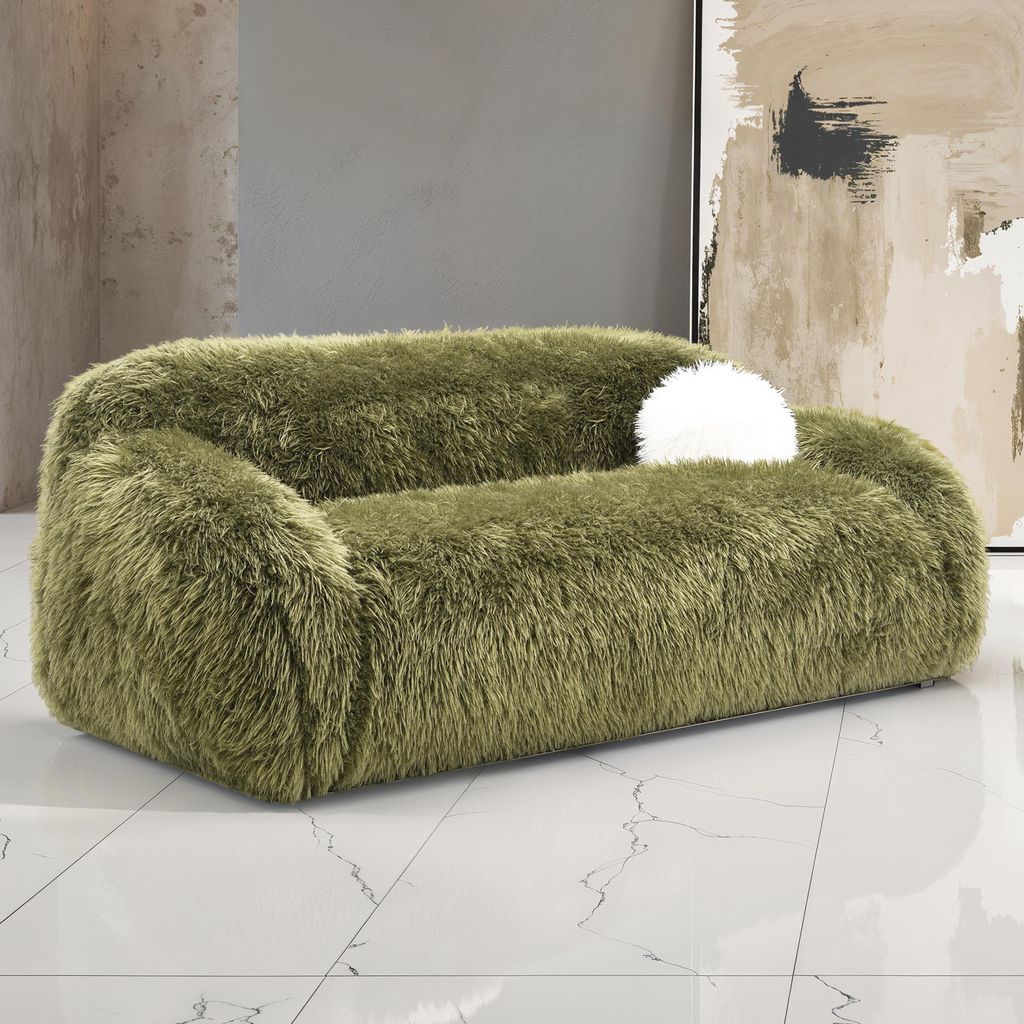 The appearance of Darwen Sofa In Green designed by Furniture of America in the modern / contemporary interior design. This green piece of furniture was selected by 1StopBedrooms from Darwen Collection to add a touch of cosiness and style into your home. Sku: FM64006GR-SF. Material: Faux Fur.