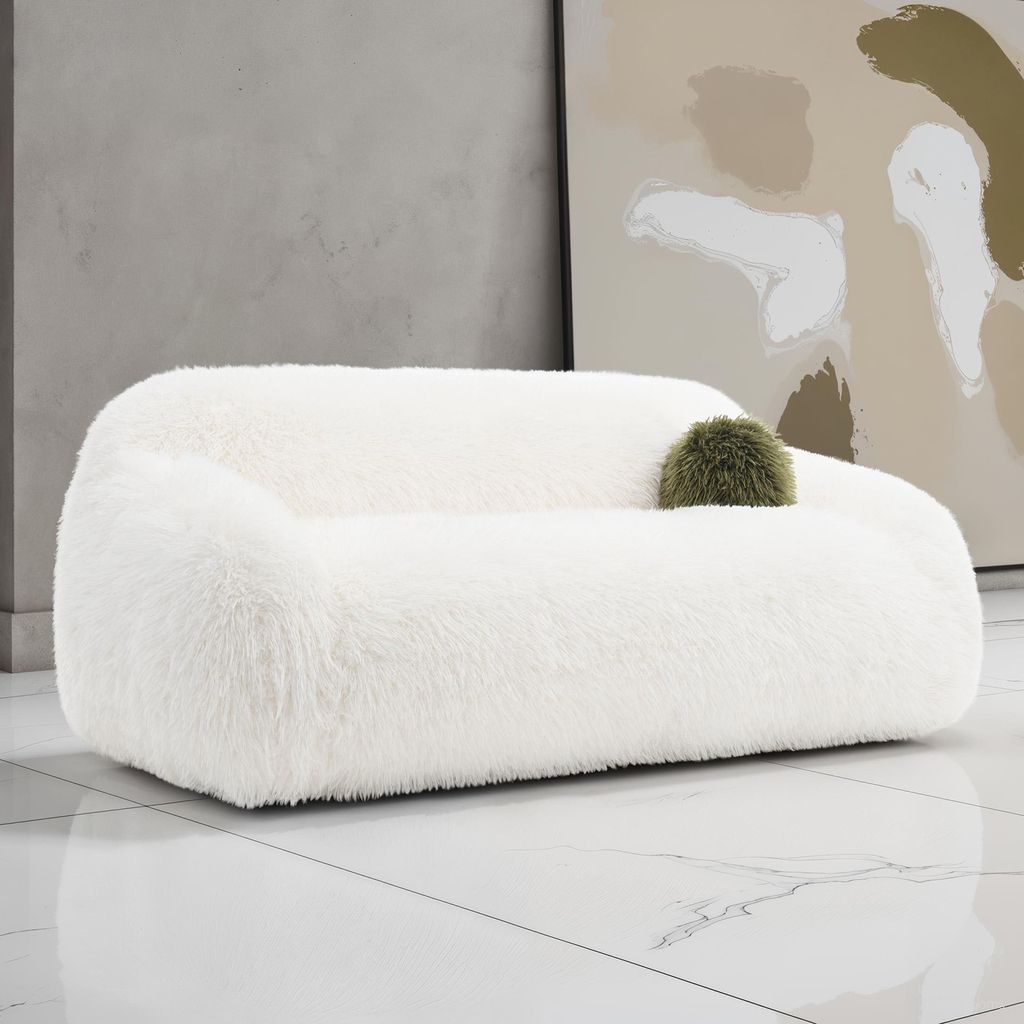 The appearance of Darwen Sofa In White designed by Furniture of America in the modern / contemporary interior design. This white piece of furniture was selected by 1StopBedrooms from Darwen Collection to add a touch of cosiness and style into your home. Sku: FM64006WH-SF. Material: Faux Fur.