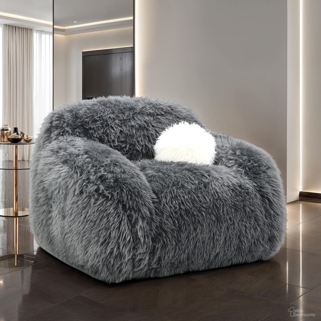 The appearance of Darwen Swivel Chair In Dark Gray designed by Furniture of America in the modern / contemporary interior design. This dark gray piece of furniture  was selected by 1StopBedrooms from Darwen Collection to add a touch of cosiness and style into your home. Sku: FM64006DG-CH-SW. Material: Faux Fur.