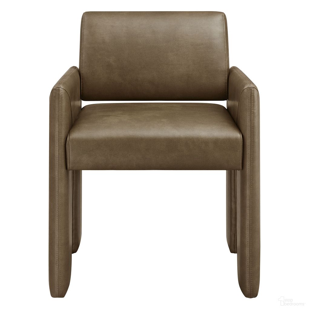 The appearance of Daven Vegan Leather Dining Armchair In Mushroom designed by Modway in the modern / contemporary interior design. This mushroom piece of furniture  was selected by 1StopBedrooms from Daven Collection to add a touch of cosiness and style into your home. Sku: EEI-7443-MUS. Chair Type: Arm Chair. Material: Vegan Leather.