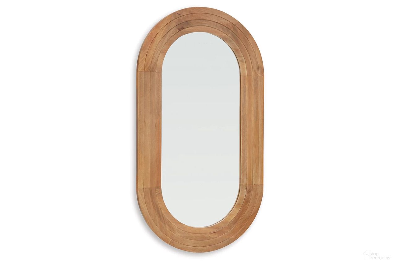The appearance of Daverly Accent Mirror In Brown designed by Signature Design by Ashley in the transitional interior design. This brown piece of furniture was selected by 1StopBedrooms from Daverly Collection to add a touch of cosiness and style into your home. Sku: A8010326. Material: Wood.
