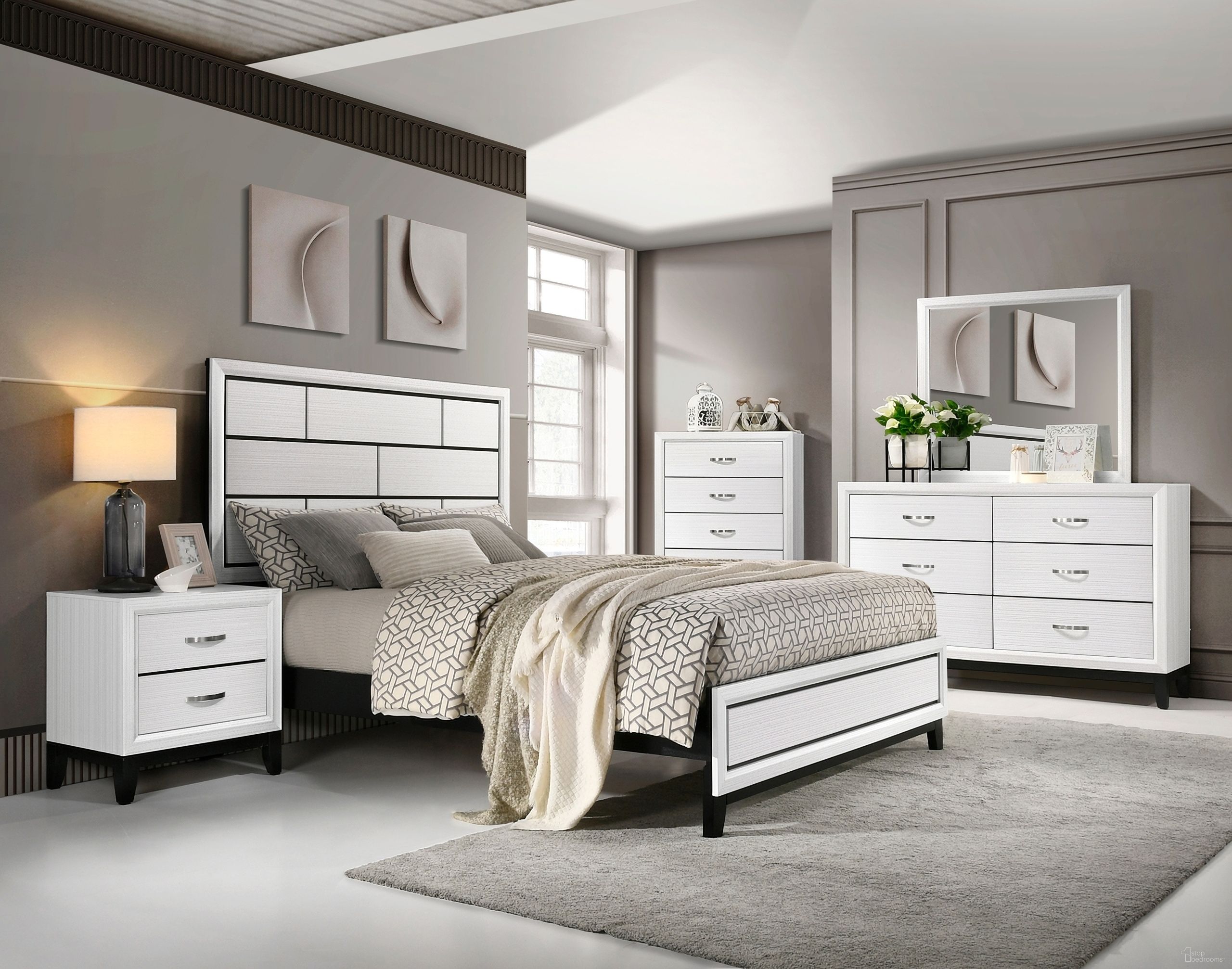 The appearance of Davi Panel Bedroom Set In White designed by Homelegance in the modern / contemporary interior design. This white piece of furniture was selected by 1StopBedrooms from Davi Collection to add a touch of cosiness and style into your home. Sku: 1645WH-1;1645WH-3;1645WH-4. Material: Wood. Bed Size: California King.