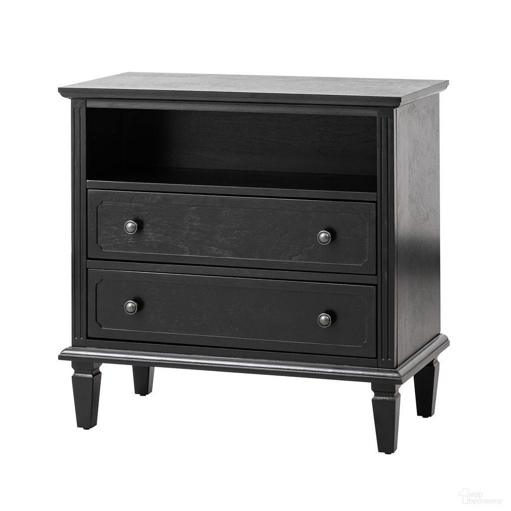 The appearance of Davide Nightstand In Black designed by Karat Home in the rustic / southwestern interior design. This black piece of furniture was selected by 1StopBedrooms from Davide Collection to add a touch of cosiness and style into your home. Sku: NSJY0539-BLACK. Material: Engineered Wood.