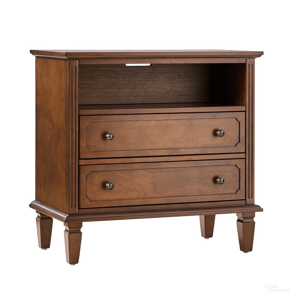 The appearance of Davide Nightstand In Walnut designed by Karat Home in the rustic / southwestern interior design. This walnut piece of furniture was selected by 1StopBedrooms from Davide Collection to add a touch of cosiness and style into your home. Sku: NSJY0539-WALNUT. Material: Engineered Wood.