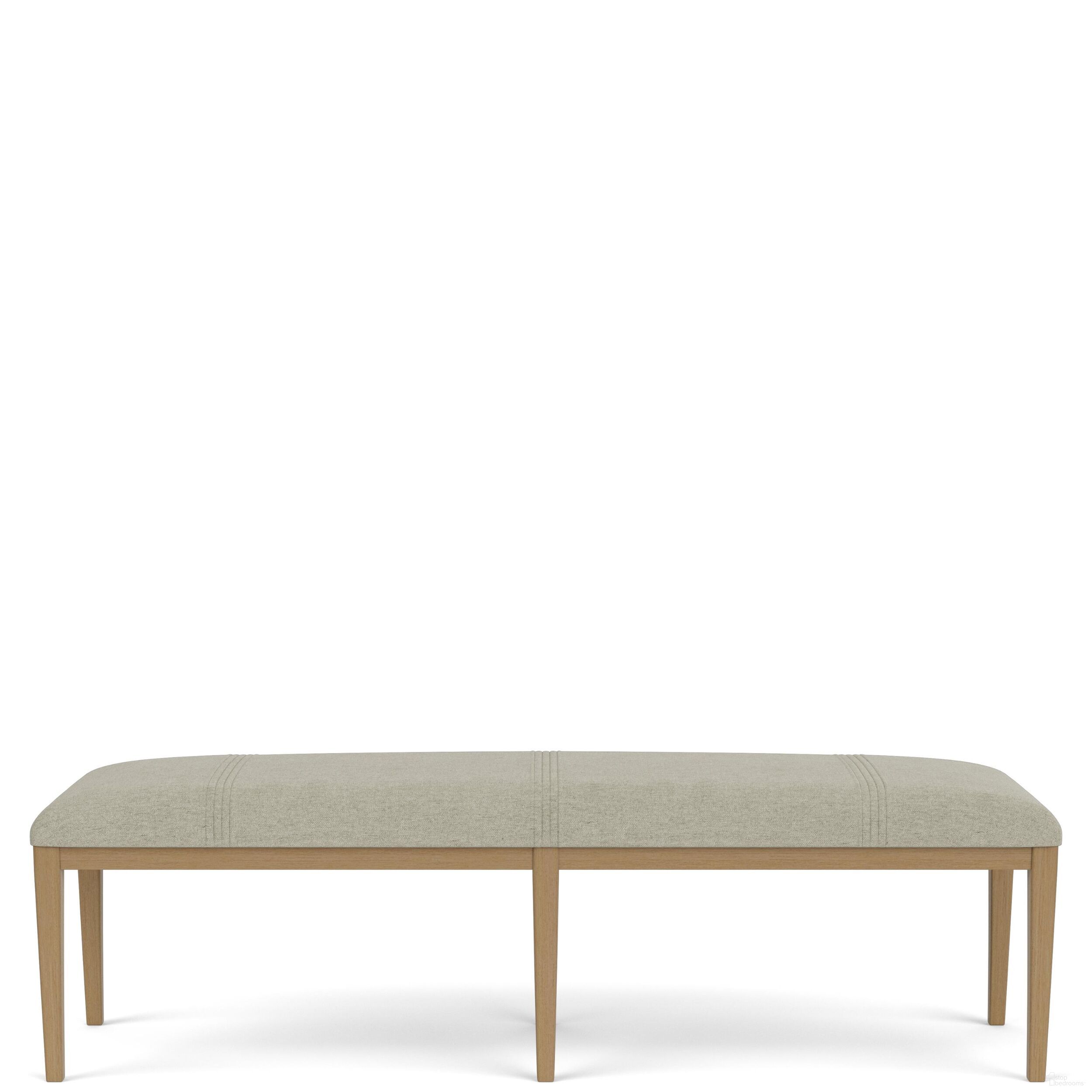 The appearance of Davie Dining Bench In Pale Oak designed by Riverside Furniture in the transitional interior design. This oak piece of furniture was selected by 1StopBedrooms from Davie Collection to add a touch of cosiness and style into your home. Sku: 91059. Material: Polyester.