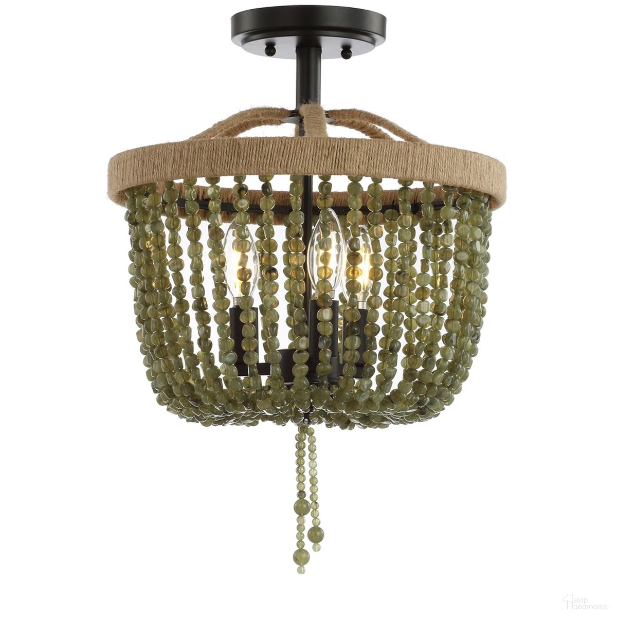 Davin Green and Black Flush Mount Light