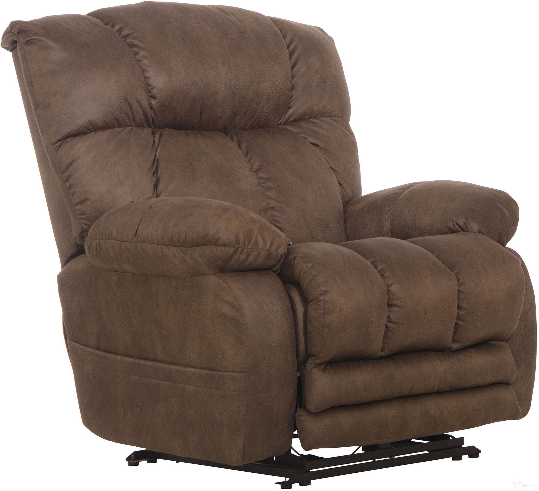 The appearance of Dawkins Oversized Power Lay Flat Recliner In Chocolate designed by Catnapper in the traditional interior design. This chocolate piece of furniture  was selected by 1StopBedrooms from Dawkins Collection to add a touch of cosiness and style into your home. Sku: 647937142879. Material: Fabric.