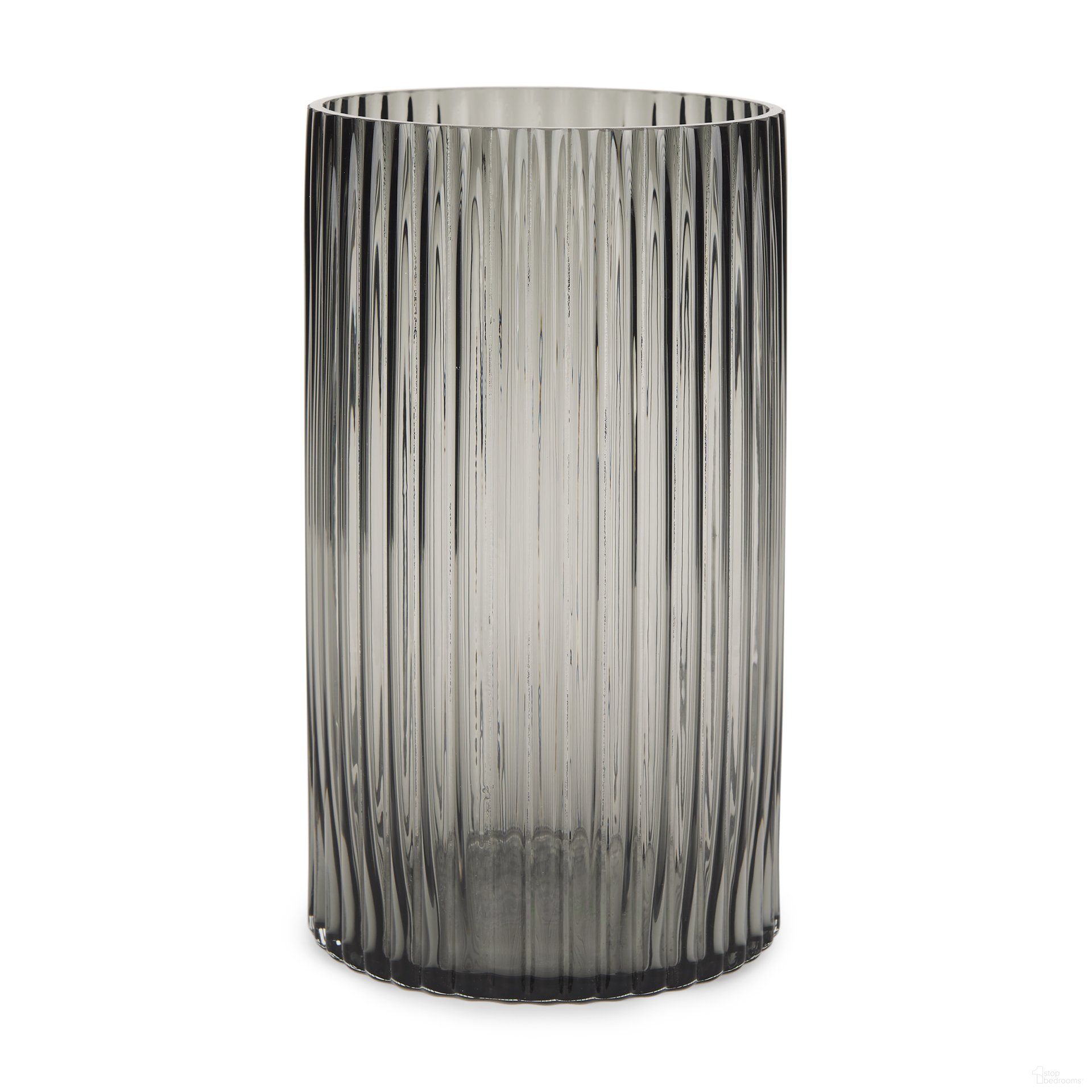 Dawn Glass Tall Vase In Smokey Black