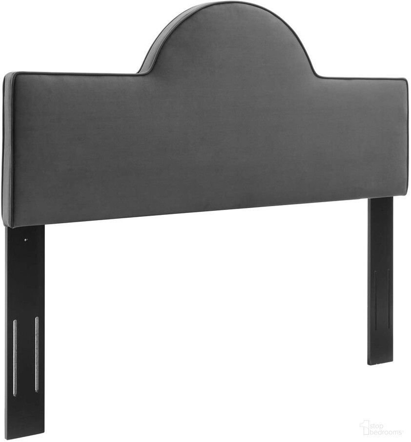 Dawn Twin Performance Velvet Headboard In Charcoal