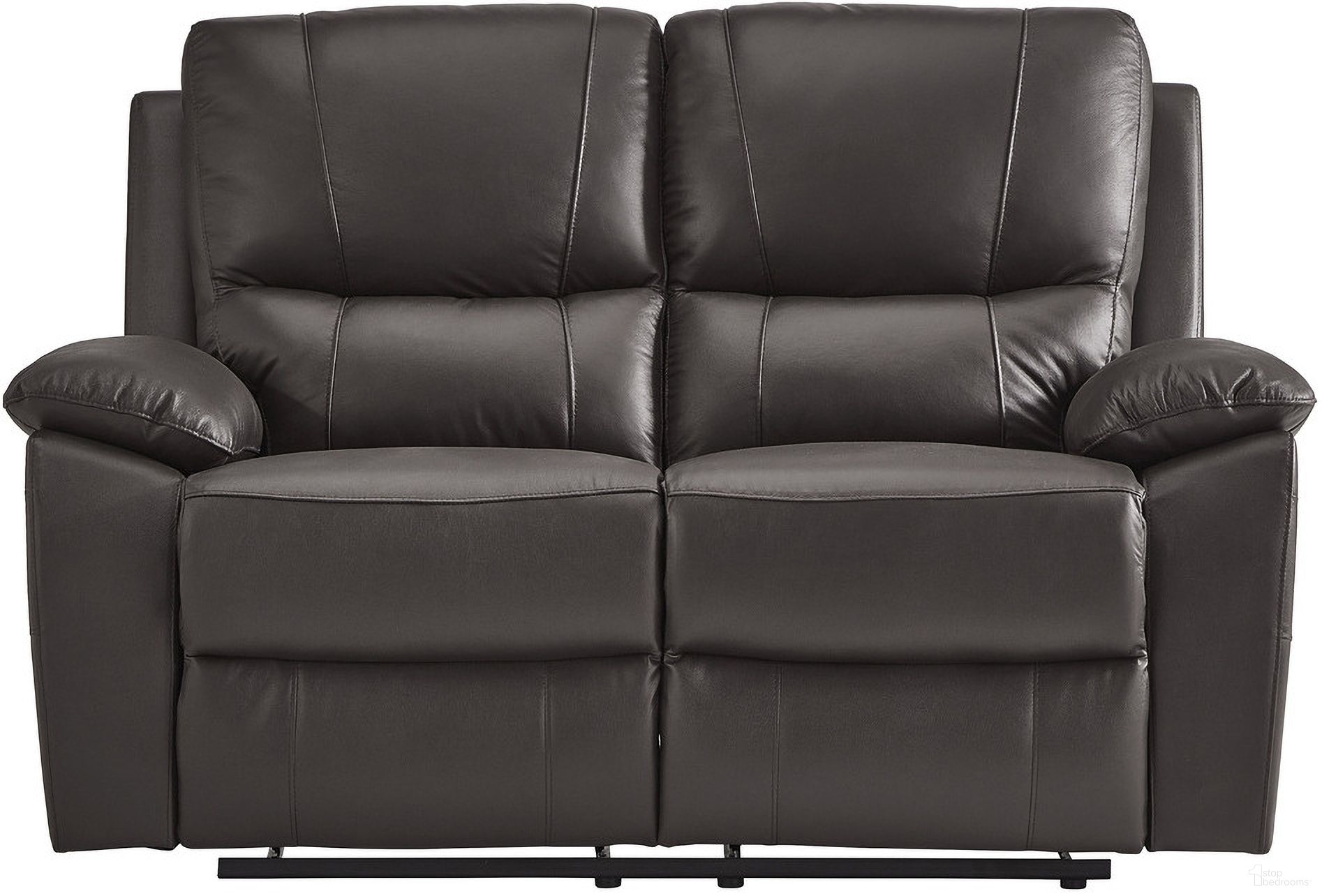 The appearance of Dawson Double Reclining Loveseat In Brown designed by Homelegance in the transitional interior design. This brown piece of furniture  was selected by 1StopBedrooms from Dawson Collection to add a touch of cosiness and style into your home. Sku: 9368BRW-2. Material: Faux Leather.