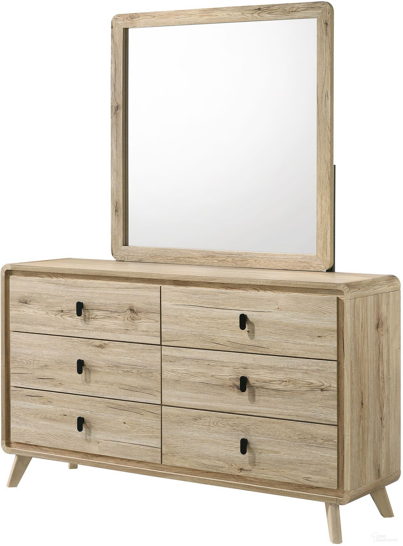 The appearance of Dawson Dresser Mirror In Driftwood designed by Crown Mark in the transitional interior design. This driftwood piece of furniture was selected by 1StopBedrooms from Dawson Collection to add a touch of cosiness and style into your home. Sku: B9240-11. Material: Pb.
