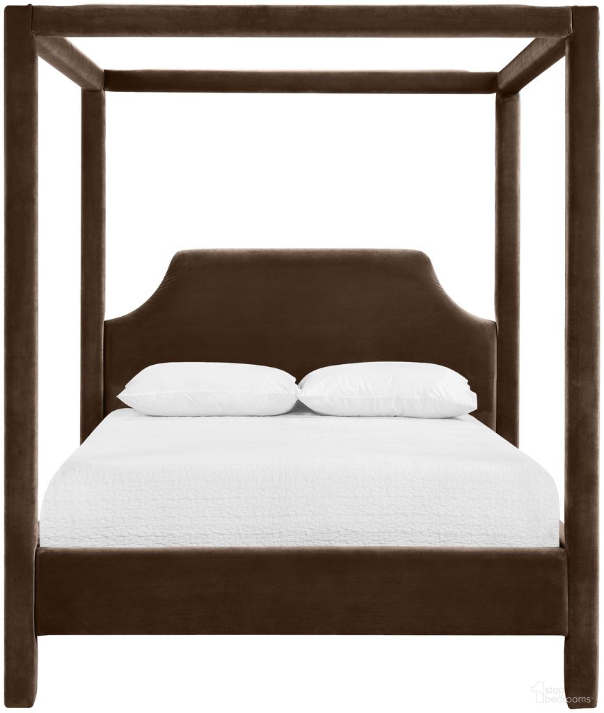 Dawson Velvet Upholstered King Bed In Brown