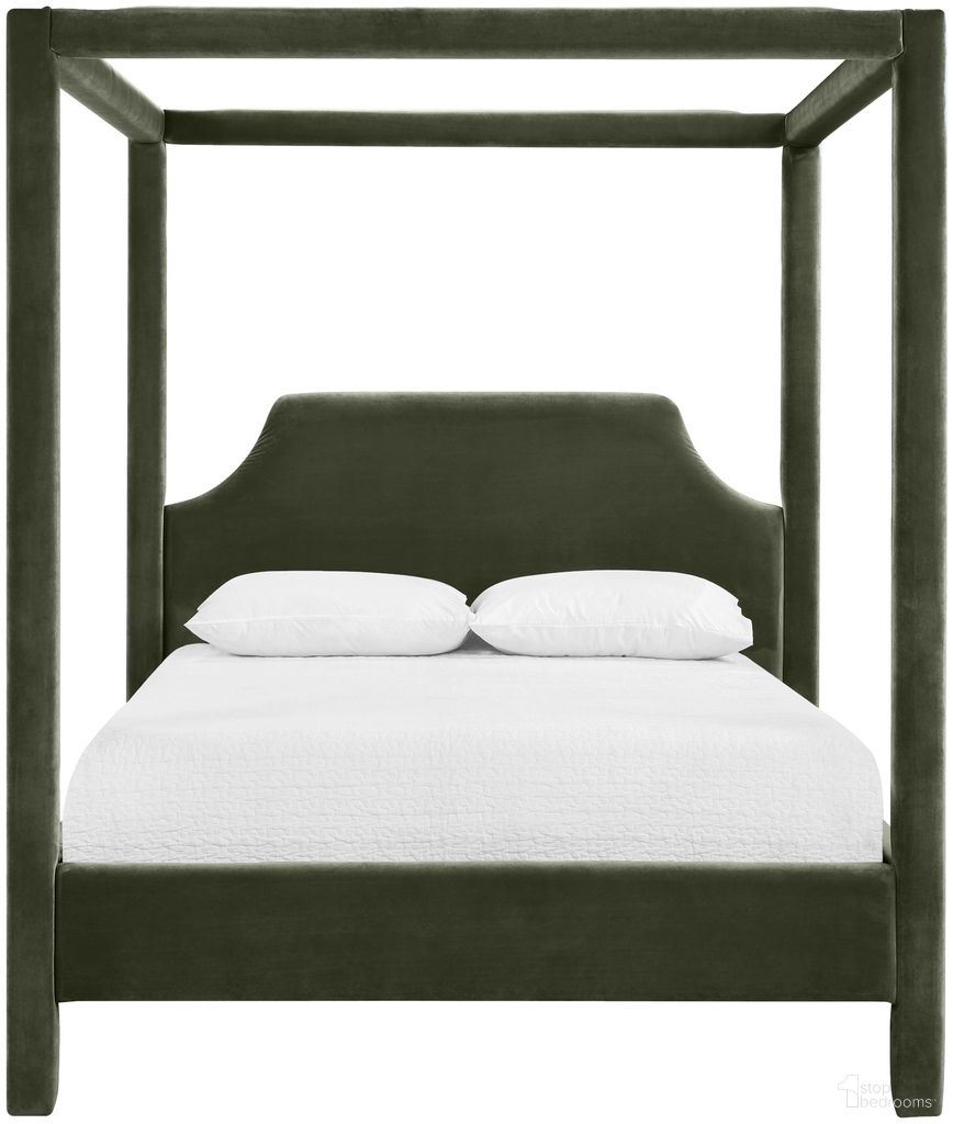Dawson Velvet Upholstered King Bed In Green