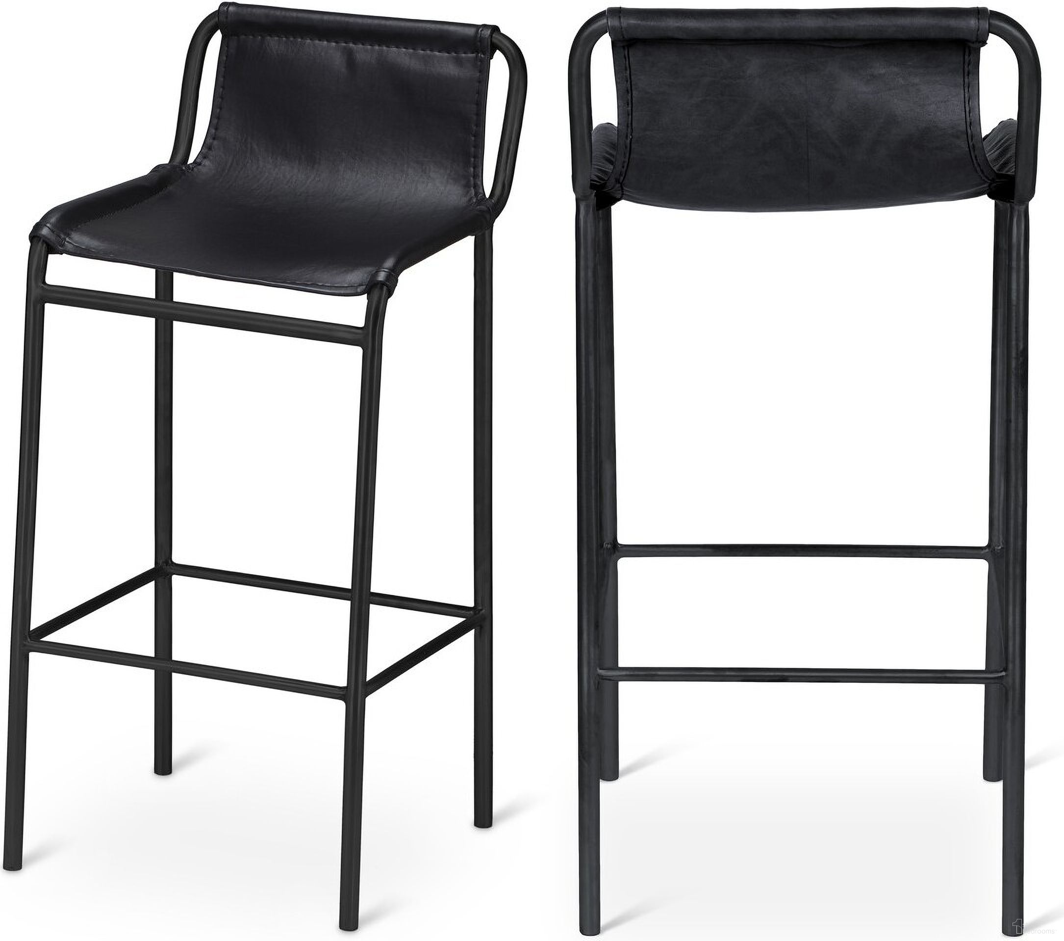 Dax Vegan Leather Counter Stool In Black