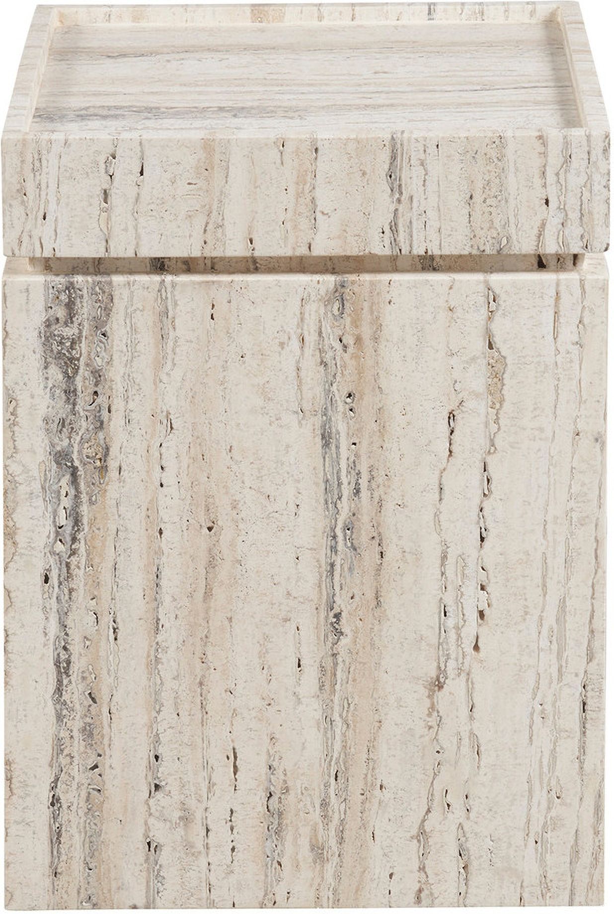The appearance of Daxton Accent Table In White Travertine designed by Universal in the modern / contemporary interior design. This white travertine piece of furniture was selected by 1StopBedrooms from Modern Collection to add a touch of cosiness and style into your home. Sku: U365C825. Material: Stone.
