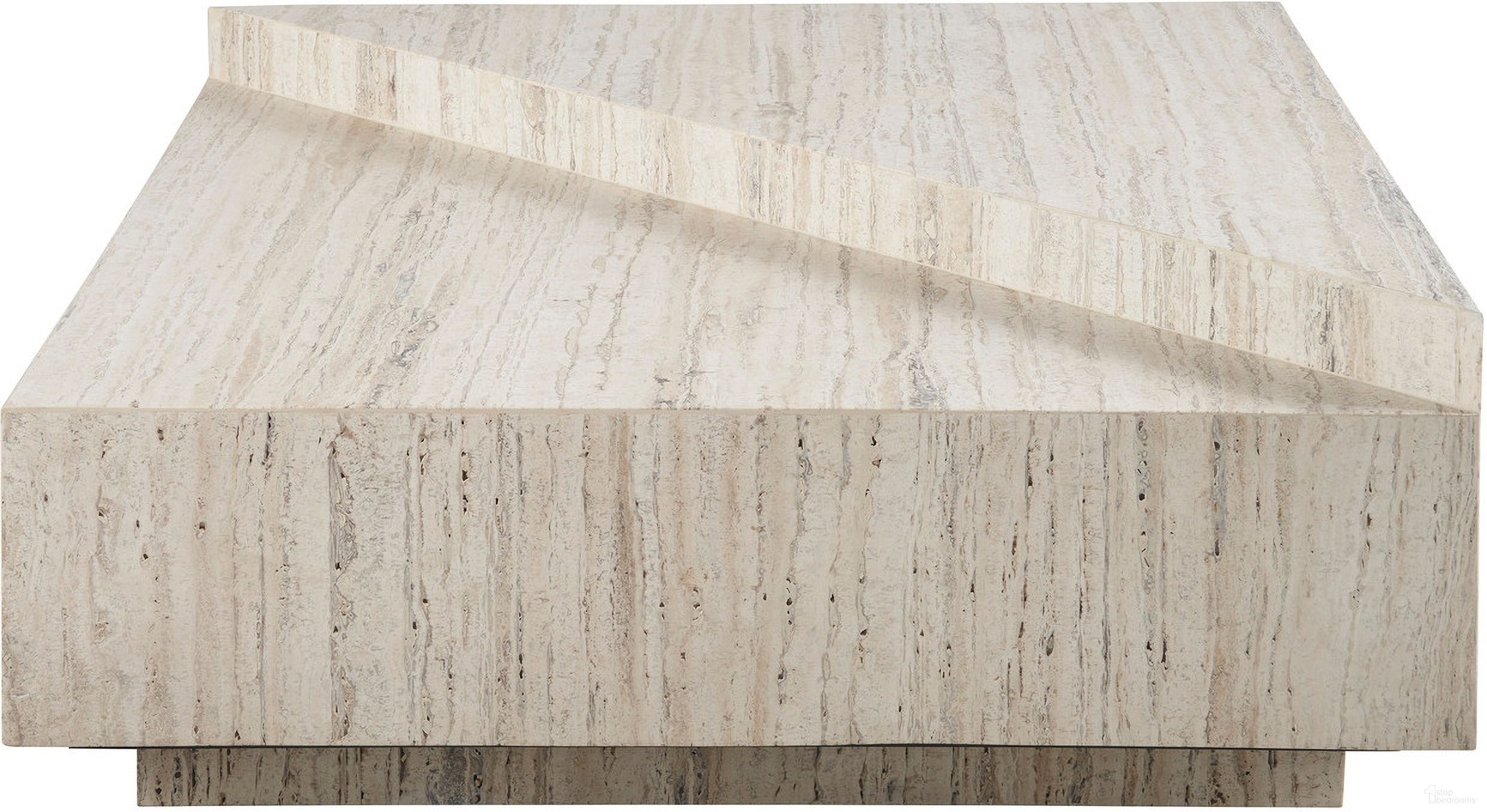 The appearance of Daxton Cocktail Table In White Travertine designed by Universal in the modern / contemporary interior design. This white travertine piece of furniture was selected by 1StopBedrooms from Modern Collection to add a touch of cosiness and style into your home. Sku: U365C828. Material: Stone.