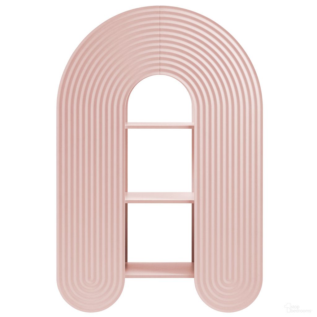 The appearance of Daydream 58 Inch Arched Bookshelf In Soft Pink designed by Modway in the modern / contemporary interior design. This soft pink piece of furniture was selected by 1StopBedrooms from Daydream Collection to add a touch of cosiness and style into your home. Sku: EEI-7390-SPN. Material: Engineered Wood.