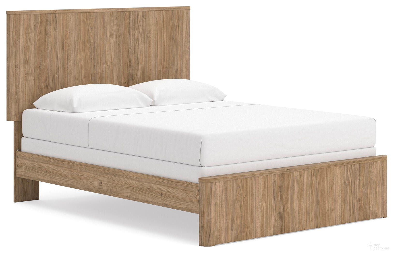 Dayella Queen Panel Bed In Warm Natural Brown