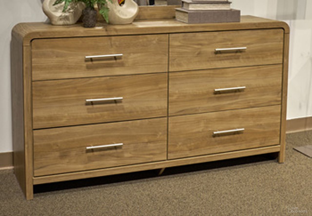 The appearance of Dayella Six Drawer Dresser In Warm Natural Brown designed by Signature Design by Ashley in the transitional interior design. This warm natural brown piece of furniture was selected by 1StopBedrooms from Dayella Collection to add a touch of cosiness and style into your home. Sku: NCB1121-31. Material: Wood.