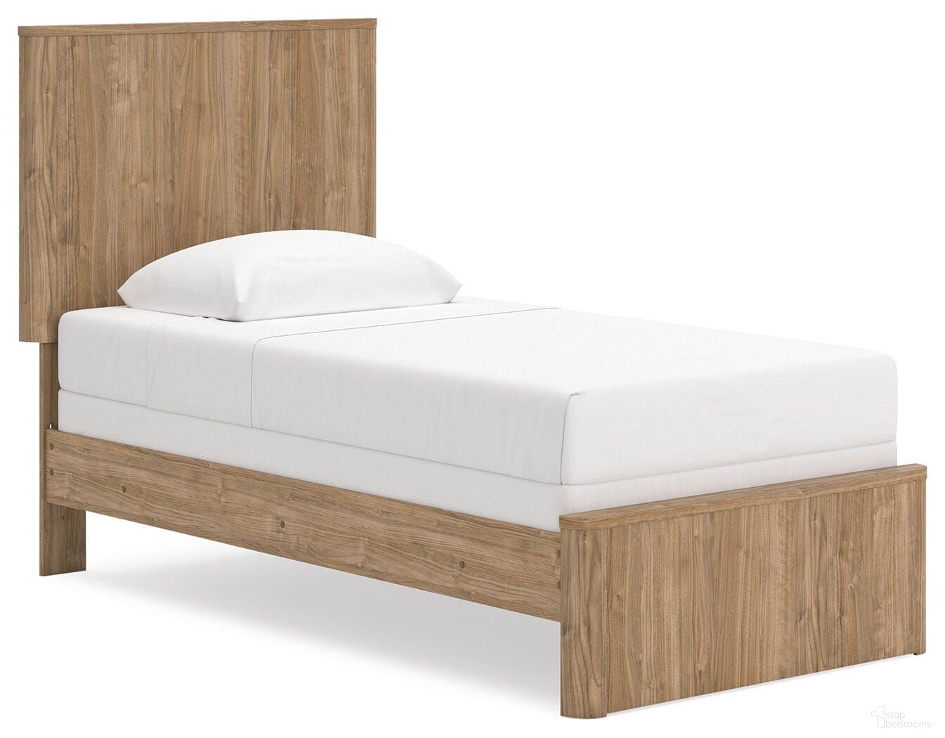 Dayella Twin Panel Bed In Warm Natural Brown