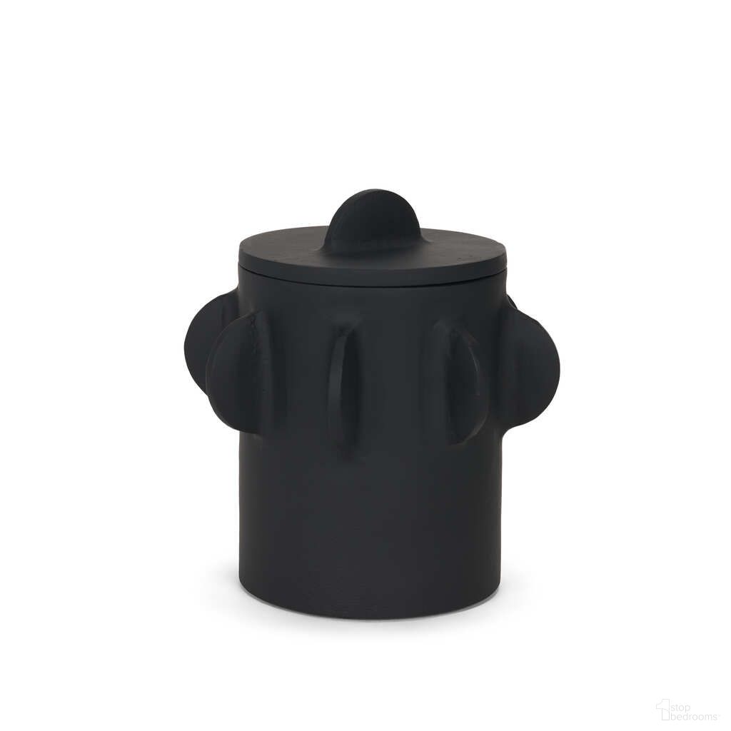 Deacon Small Canister with Sculptural Handles In Matte Black