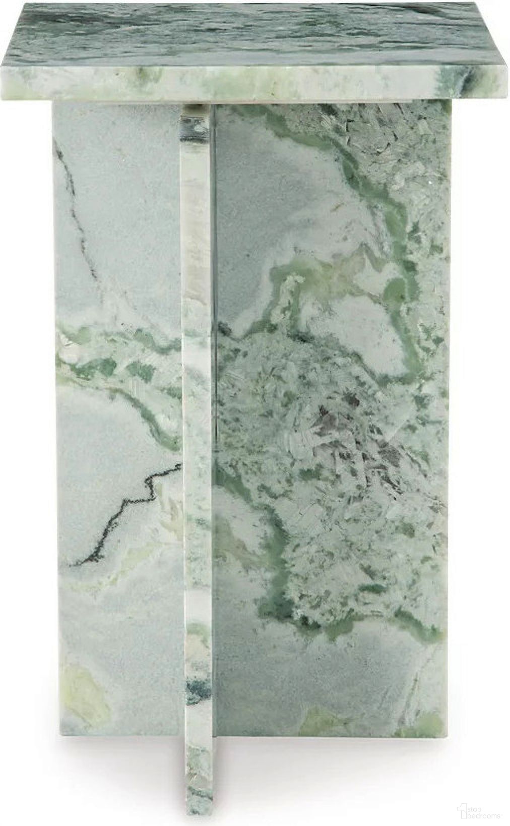The appearance of Deaconwell Accent Table In White and Green designed by Signature Design by Ashley in the modern / contemporary interior design. This white and green piece of furniture  was selected by 1StopBedrooms from Deaconwell Collection to add a touch of cosiness and style into your home. Sku: A4000648. Material: Marble.